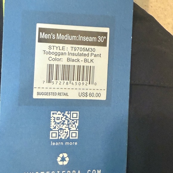 White Sierra Men's Dark Snow Pants - Picture 3 of 7